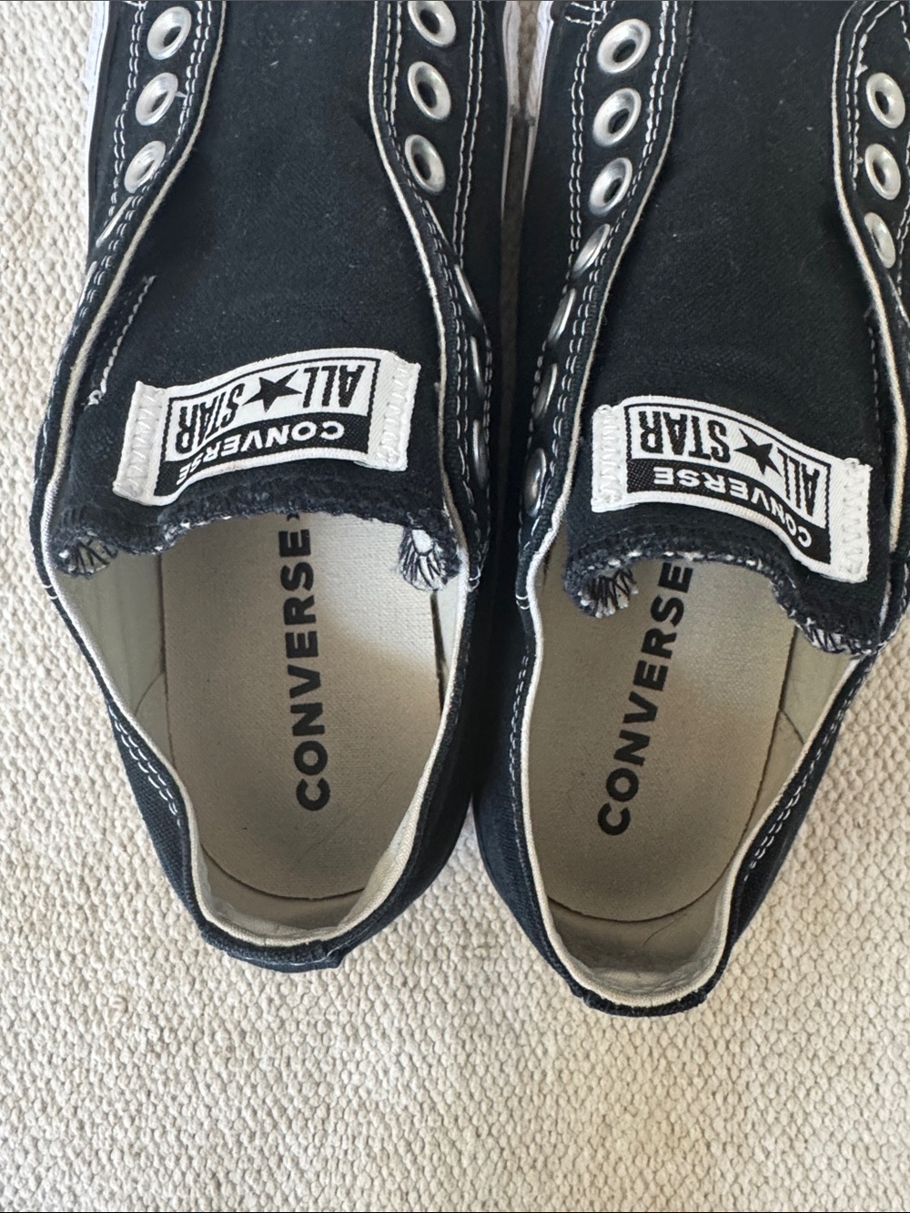 Converse men’s 7 1/2 - wm’s 9.5 - eur 41 Black Low Top Slip-On Canvas Sneakers - Picture 3 of 13